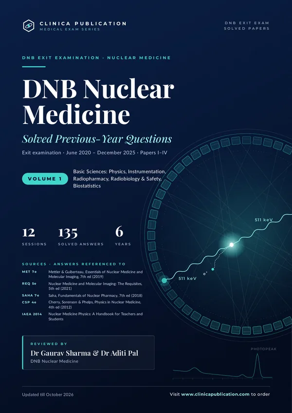 DNB Nuclear Medicine — Previous-Year Question Papers, Volumes 1 and 2 cover